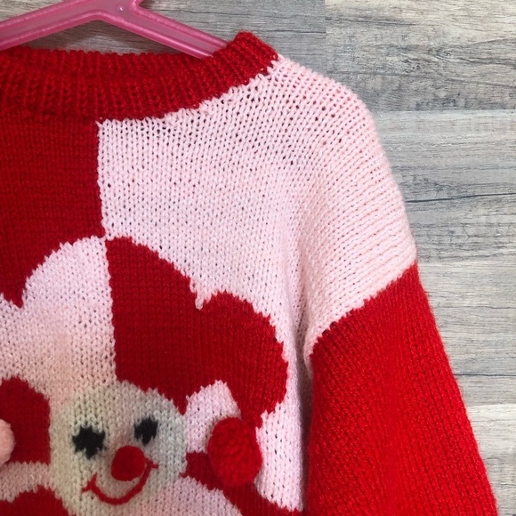 Girl’s Handmade Wool Blend Christmas Knit Crewneck Sweater Small - Picture 7 of 7